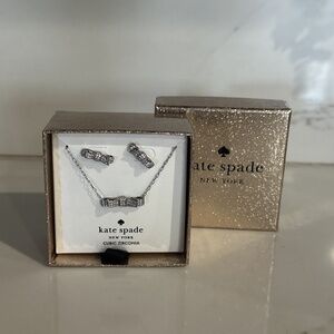 Kate Spade Ribbon Boxed Set Earrings and Necklace
